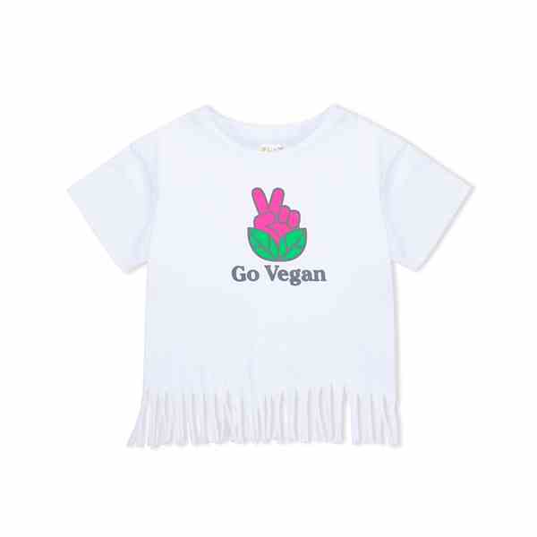 تی شرت پایین ریشدار Go vegan