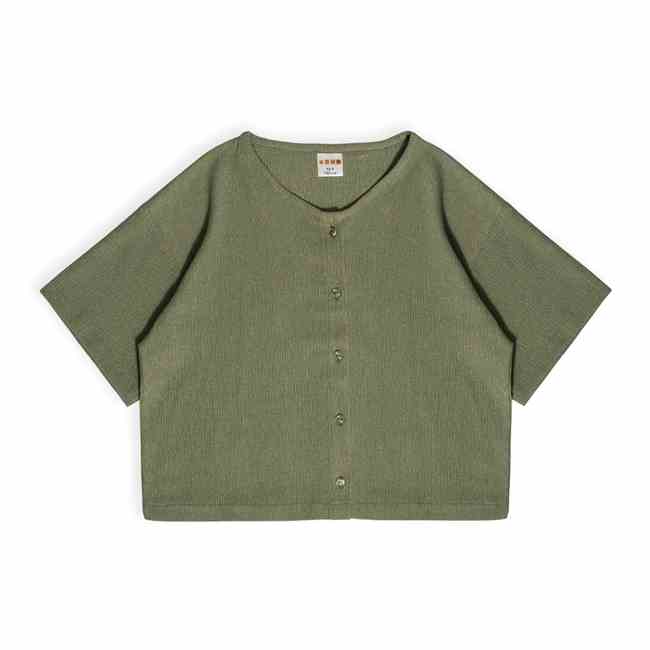 تی شرت کرشه جلو دگمه دار